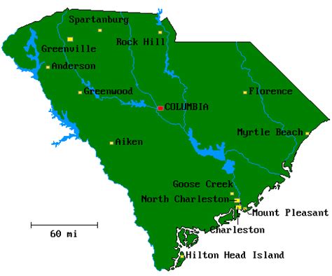South Carolina map