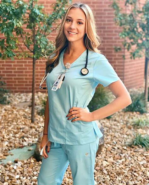 RN Hannah Baker looks absolutely radiant in our Sky Blue EON Scrubs! The lightweight fabrics ...