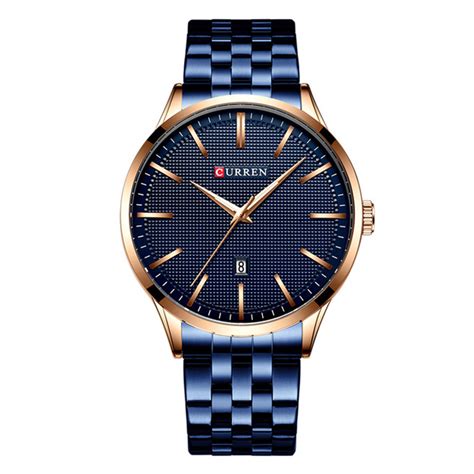 Curren 8364 Blue Chain Classic Round Analog Dial Men's Watch