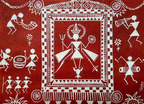 Buy warli art-1 Handmade Painting by Ujwala Chavan. Code:ART_1243_17776 - Paintings for Sale ...