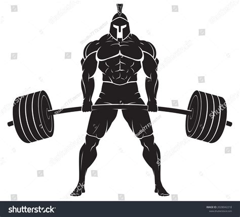 Spartan Silhouette Barbell Lift Work Out Stock Vector (Royalty Free ...