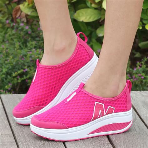 2017 women casual shoes height increasing summer shoes woman breathable swing fashion casual ...