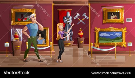 Museum exhibition room cartoon Royalty Free Vector Image