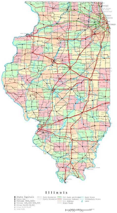 Printable Illinois Map With Cities