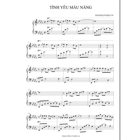 Tình yêu màu nắng - Piano Sheet