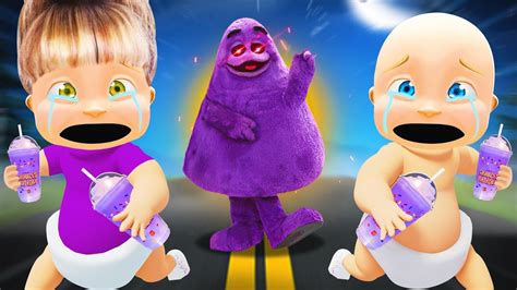 Baby & Girlfriend Escape GRIMACE SHAKE MONSTER... - YouTube