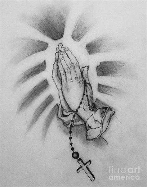 Praying Hands Drawing by Holly Hunt