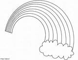 Rainbow With Cloud coloring Page sketch template