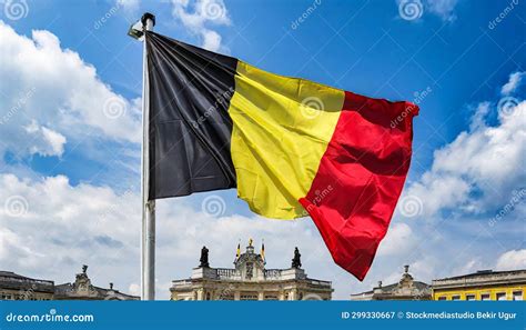 Waving Belgium Flag. stock illustration. Illustration of motion - 299330667