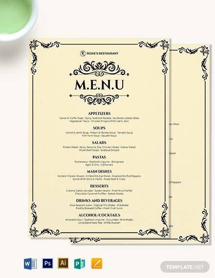 Best Dinner Menu Examples - 22+ Templates [Download Now] | Examples