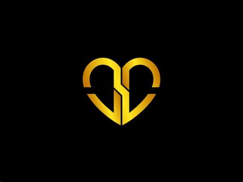 Premium Vector | Gold heart logo with the title'gold heart