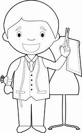 Easy coloring Cartoon Illustration Of A tailor 47428533 Vector Art At  sketch template
