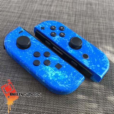 Nintendo Switch Custom Joy Cons SplatterCons Blue/Sky Blue | Etsy