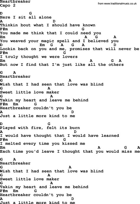 Heartbreaker - Bluegrass lyrics with chords