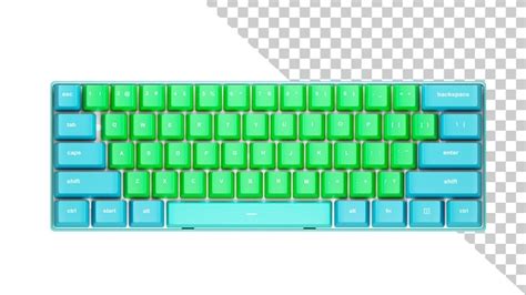 Premium PSD | Keyboard top view gaming keyboard with multicolored keys isolated on a white ...