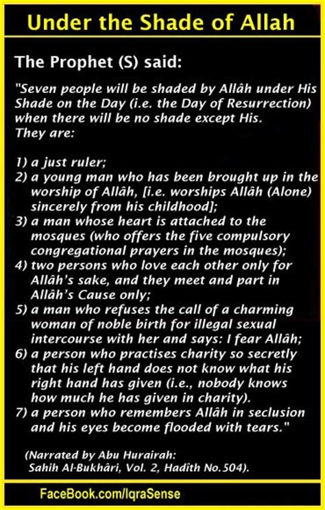 Under the Shade of Allah During the Last Day – Prophet’s Hadith ...