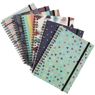 6-pack College Ruled Spiral Notebooks Writing Note Book Schools 90s Inspired Designs, 5"x7" : Target