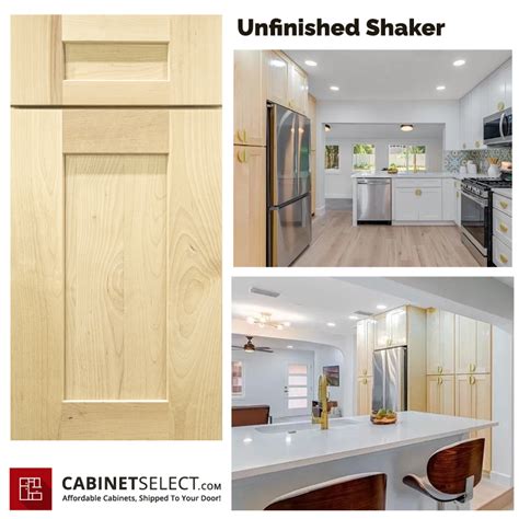 Unfinished Shaker Kitchen Cabinets | CabinetSelect.com