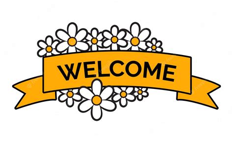 Premium Vector | Creative welcome lettering concept with flowers