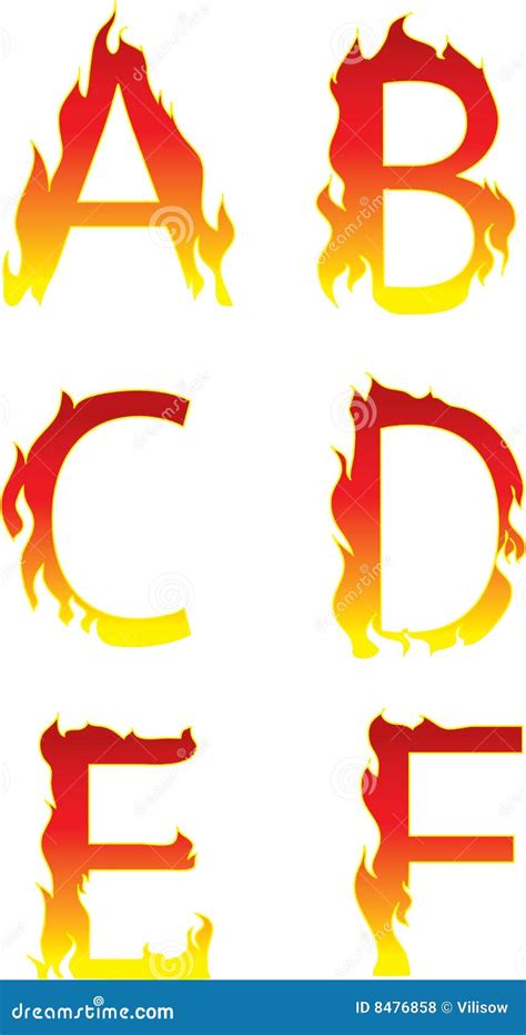 Fire Alphabet Abcdef Royalty Free Stock Photos - Image: 8476858