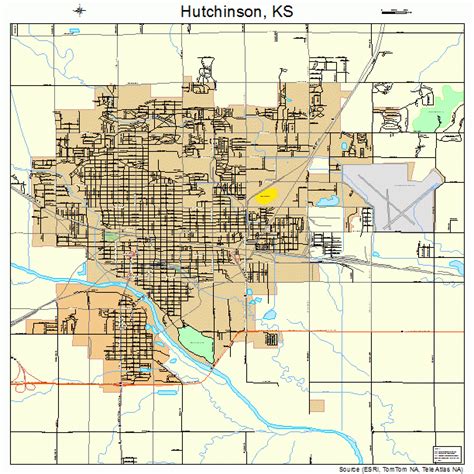 Hutchinson Kansas Street Map 2033625