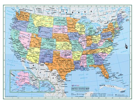 UNITED STATES Wall Map USA Poster Large Print - Etsy