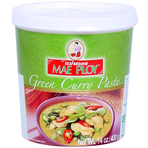 Mae Ploy Green Curry Paste 14oz Tub - Authentic Thai Blend for Curries & Dishes