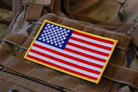 LARGE 5x3" Authentic mil spec - Color Tactical Us USA Flag Velcro Patch ...