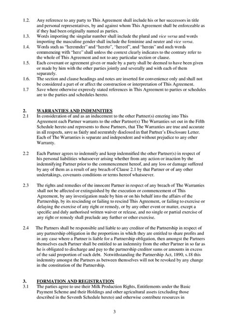 Farm partnership agreement sample in Word and Pdf formats - page 4 of 34