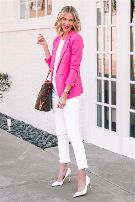 pink blazer - Straight A Style