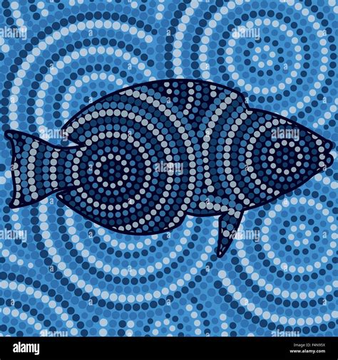 Abstract Aboriginal fish dot painting in vector format Stock Vector Image & Art - Alamy