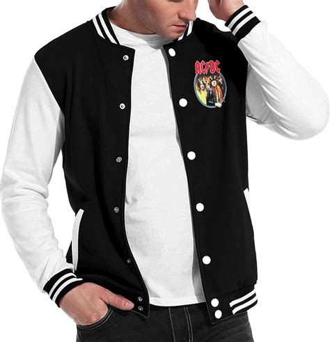 ACDC Hoodie Baseball Uniform Jacket Sports Jacket Black : Amazon.co.uk: Clothing