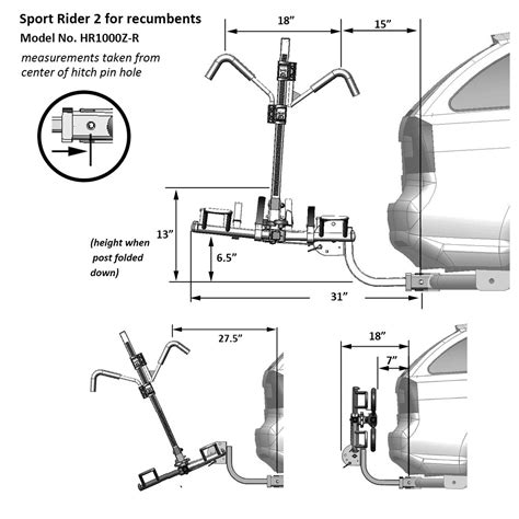 Sport Rider Recumbent Rack HR1000R | Buy Platform Recumbent Bike Hitch Rack