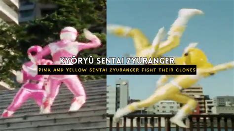 Pink & Yellow Zyuranger Fights their Evil Clone | Kyōryū Sentai Zyuranger | SyfyBoi - YouTube