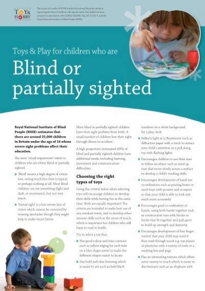 Toys and Play for children who are blind or partially sighted ... - RNIB