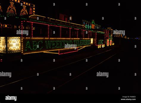 Blackpool illuminations tram Stock Photo - Alamy