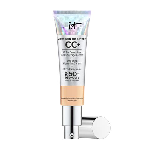 IT Cosmetics Your Skin But Better CC+ Cream, Medium (W) - Color Correcting Cream, Full-Coverage ...