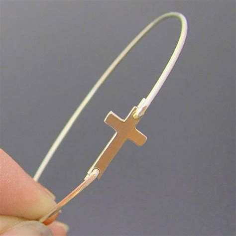 Sterling Silver Cross Bracelet Women Sideways Cross Bracelet - Etsy