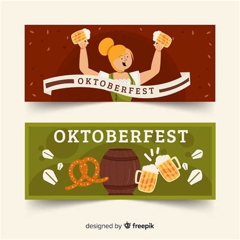 Free Vector | Flat design oktoberfest banners template