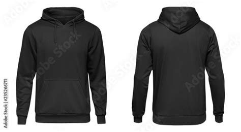 Blank black male hoodie sweatshirt long sleeve, mens hoody with hood for your design mockup for ...