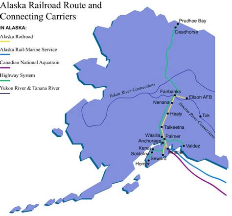 Mapa de rotas Alaska Railroad e portadores de ligação. | Route map ...