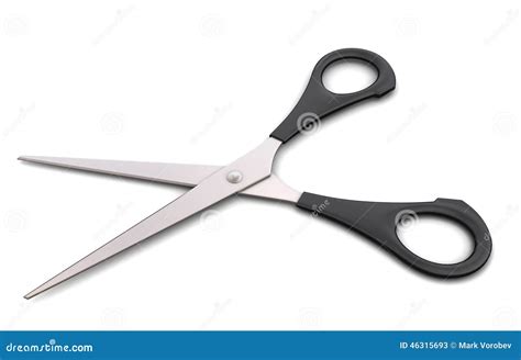 Open Scissors Close-up on a White Background. Stock Illustration ...