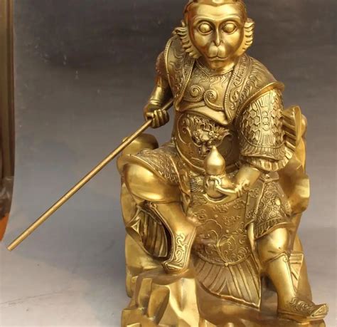 15" Bronze West Journey Qi Tian Da Sheng Sun WuKong Handsome Monkey King Statue-in Statues ...