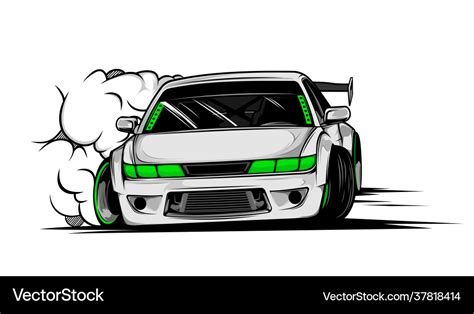 Drift car Royalty Free Vector Image - VectorStock