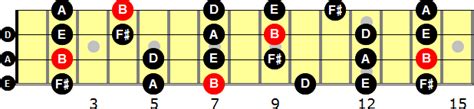 B Minor Pentatonic Scale for Bass Guitar