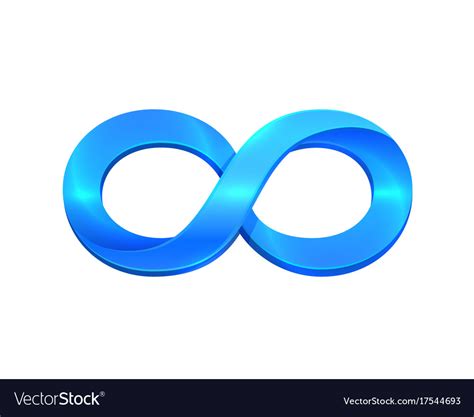 Infinity blue symbol on the white background Vector Image