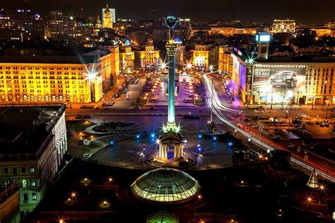 HD wallpaper: Kiev, city, city lights, long exposure, Ukraine | Wallpaper Flare