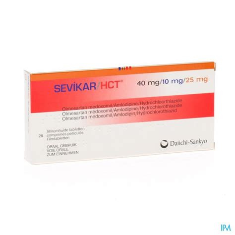 SEVIKAR HCT 40 MG/10 MG/25 MG FILMOMH TABL 28 | Apotheek Thiels