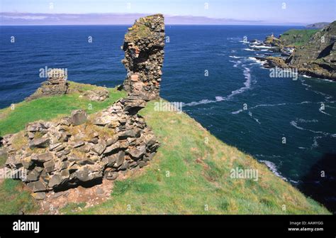 Scottish Castle Fast Castle on Berwickshire coastline Scottish Borders Scotland UK Stock Photo ...