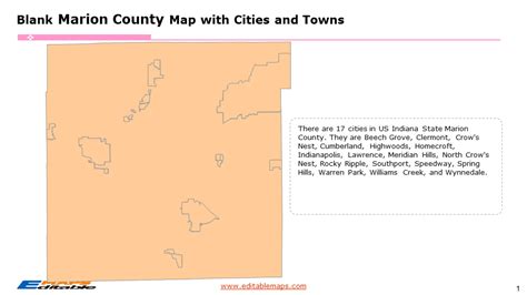 Indiana Marion County map - Editable PowerPoint Maps